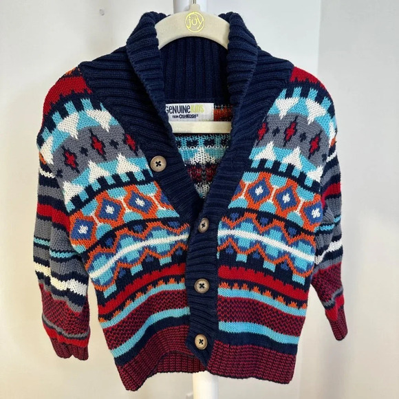 5/$20 OshKosh 18m Patterned Cardigan Sweater - Picture 1 of 4